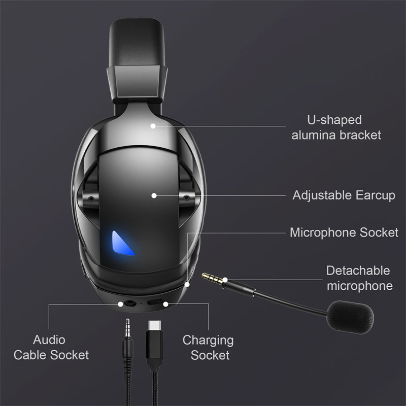 Wired Wireless Headphones for Gaming With Microphone