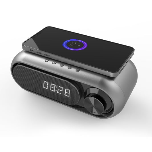10W Wireless Charging Alarm Clock Radio Bluetooth Speaker Box