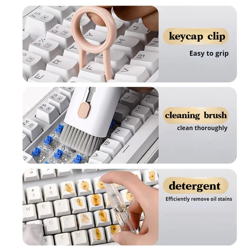 7-In-1 Keyboard Cleaner Brush Kit Earphone Cleaning Pen Keycap Puller Kit